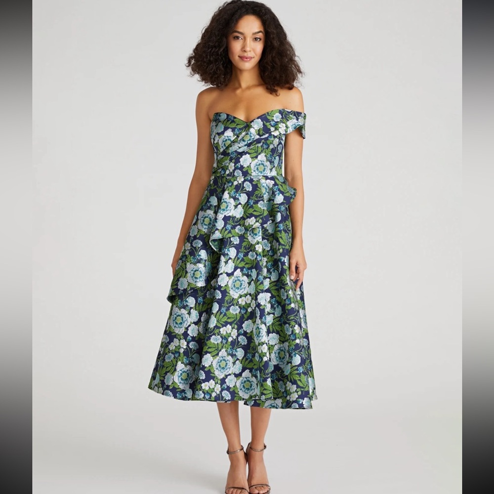 Theia Embroidered Dress